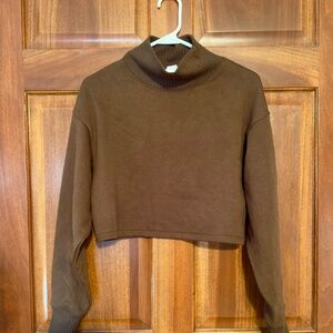 ALO YOGA cropped Serenity Pullover Espresso XS